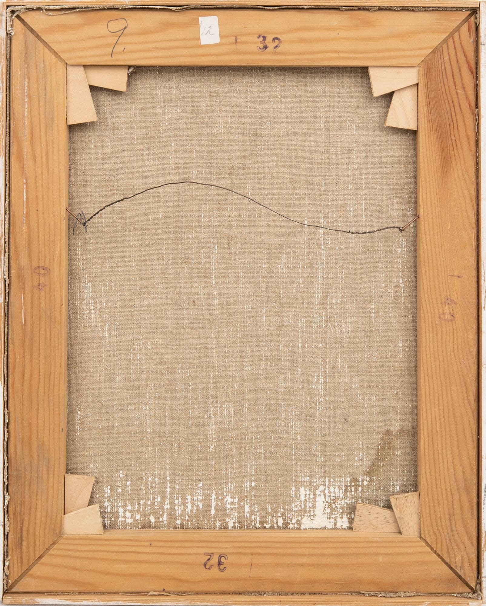 Bertil Berntsson, Untitled (1967). Reverse of the frame, showing the backing and hanging fittings.