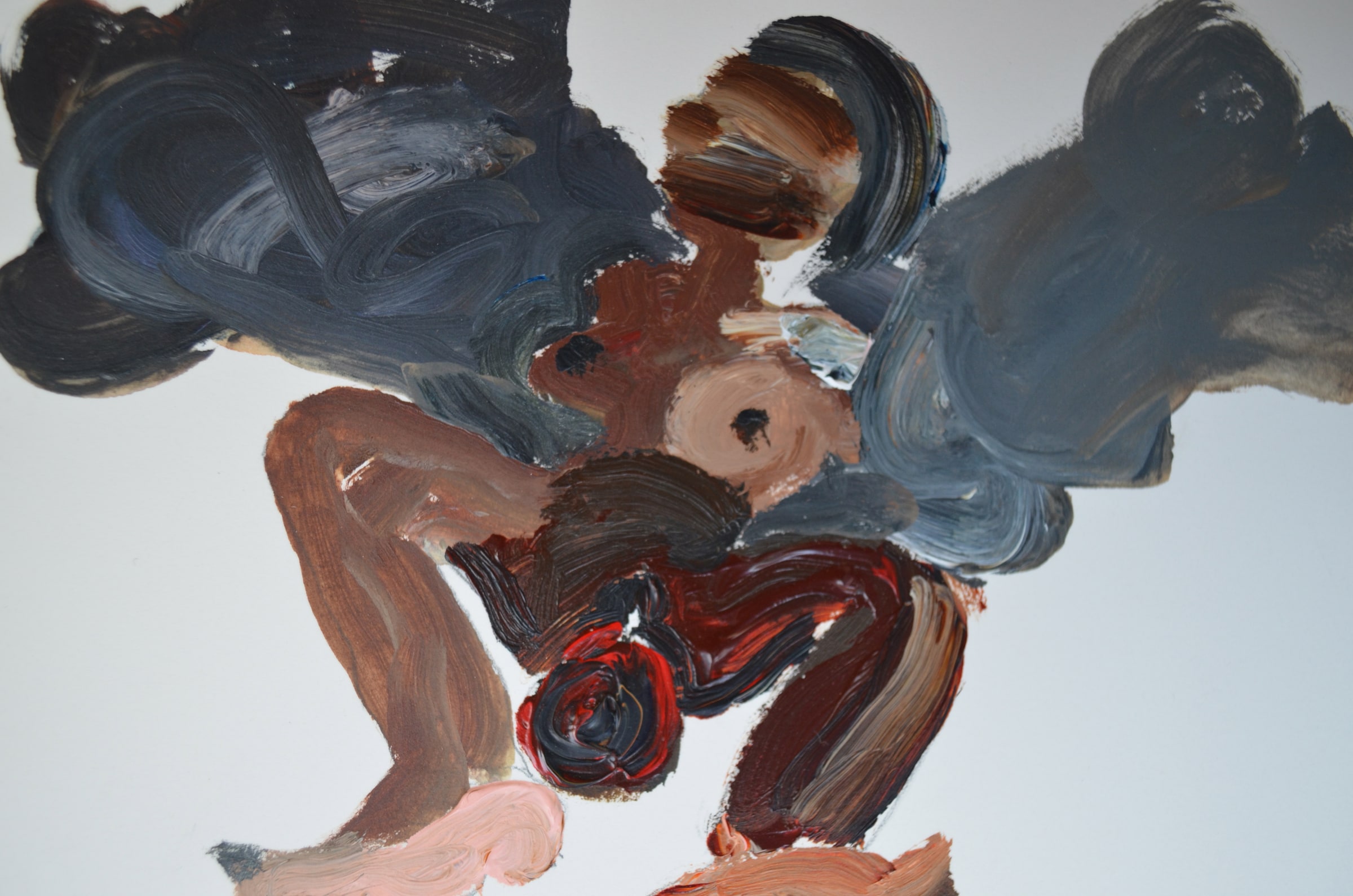 Sutapa Biswas, Magnesium Bird (2006). Detail of the bird’s painted body and surrounding brushwork.