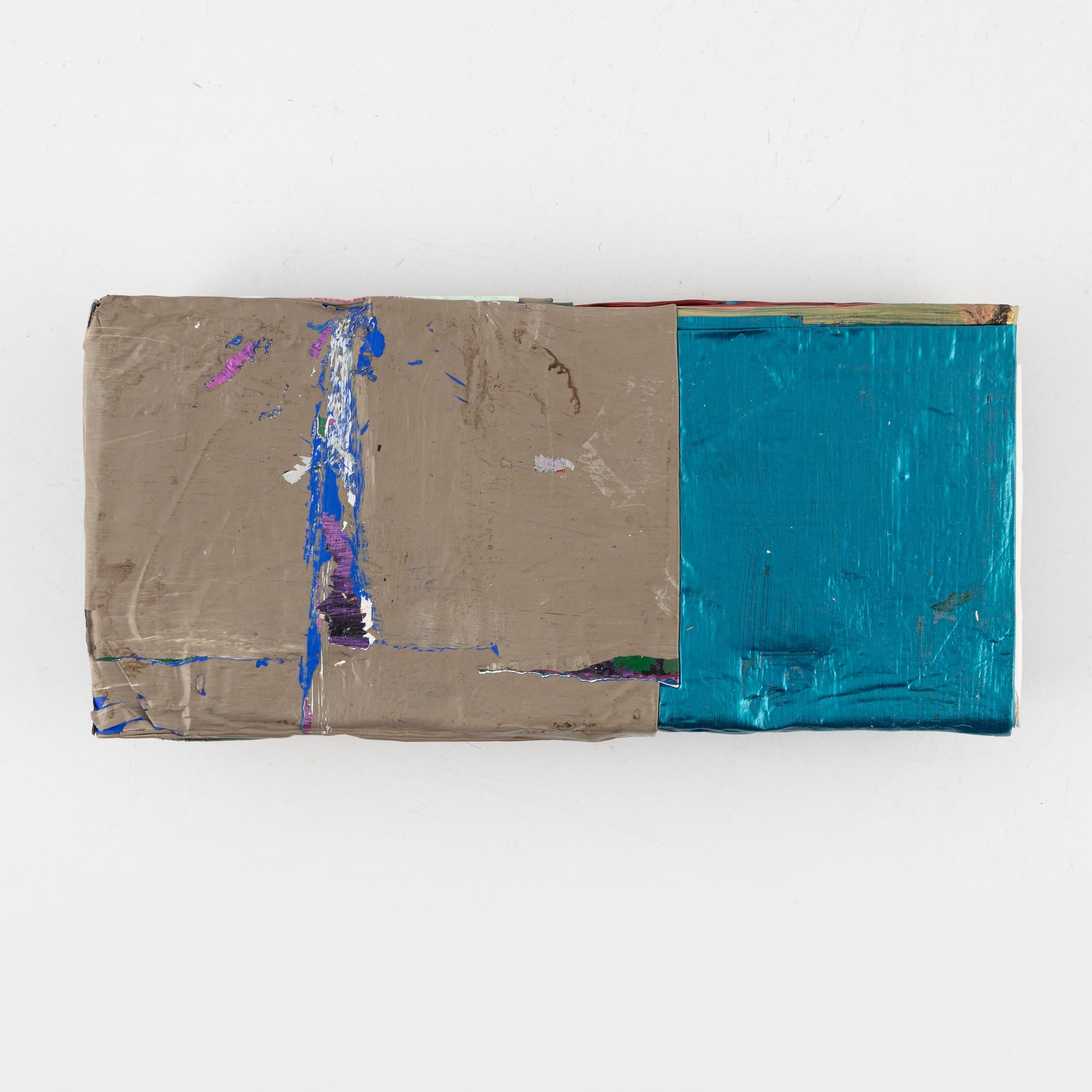 Twan Janssen, Untitled. Reverse of the construction, showing the backing and blue-painted section.