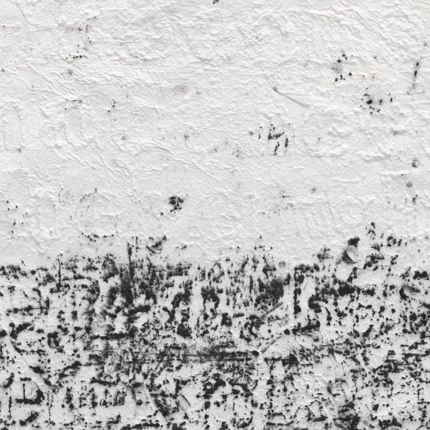 Glenn Ligon, Untitled #7 (2023). Detail of the layered white surface and black marks.