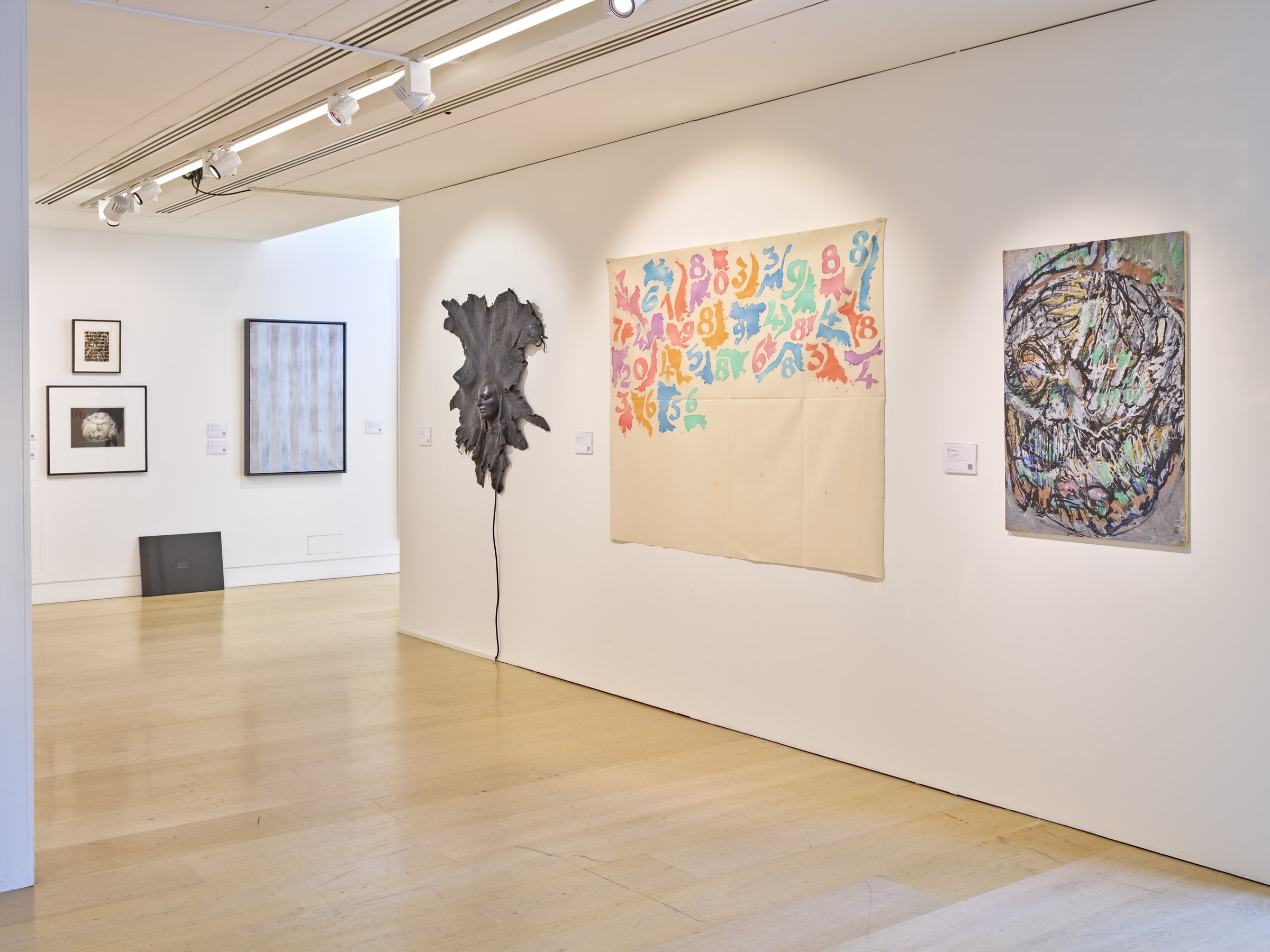 Glenn Ligon, Study for “White Series” (1995). Wider installation view, showing the work among neighbouring paintings and sculpture.