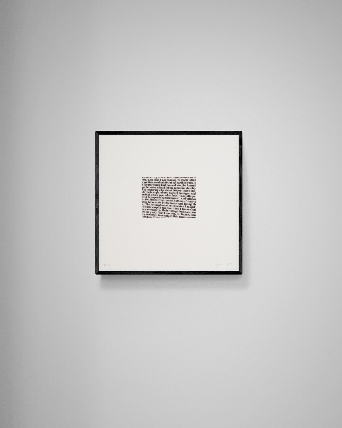 Glenn Ligon, Extract (2021). Framed edition reference.